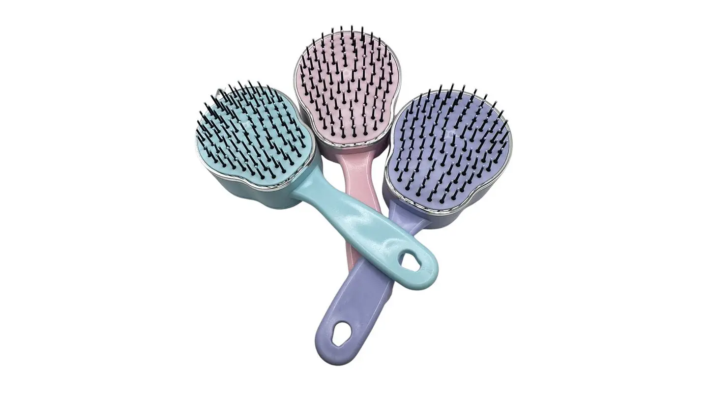 Cepillo Cabello Borde Plateado Desenredo Suave Diseño Cute 1
