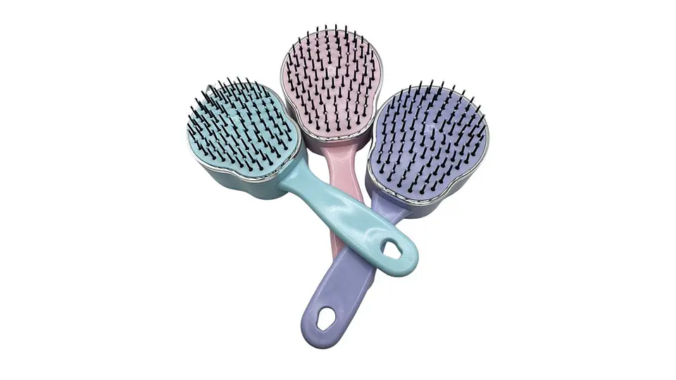 Cepillo Cabello Borde Plateado Desenredo Suave Diseño Cute 1