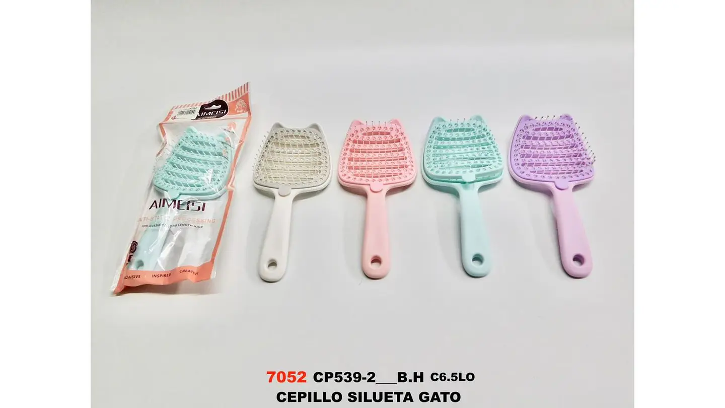 Cepillo Cabello Diseño Gatito Desenreda Suave Práctico Cute 4