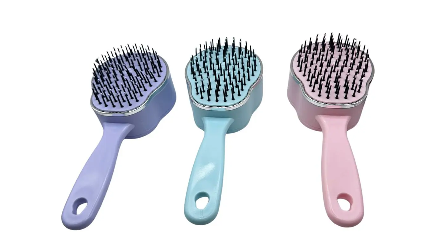 Cepillo Cabello Borde Plateado Desenredo Suave Diseño Cute 5