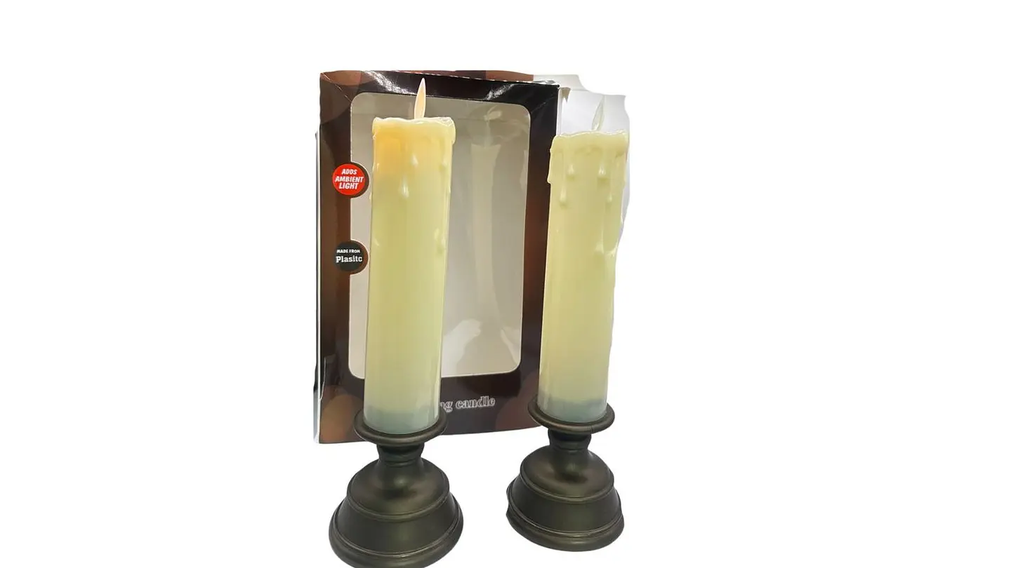 Set de Velas LED Tipo Cera Y Base Elegante Luz Cálida Hogar 1