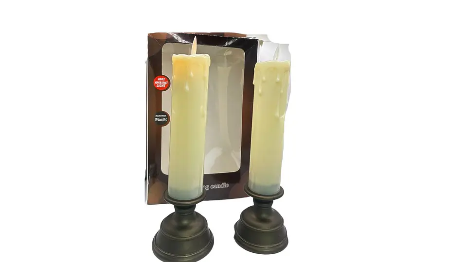 Set de Velas LED Tipo Cera Y Base Elegante Luz Cálida Hogar 1