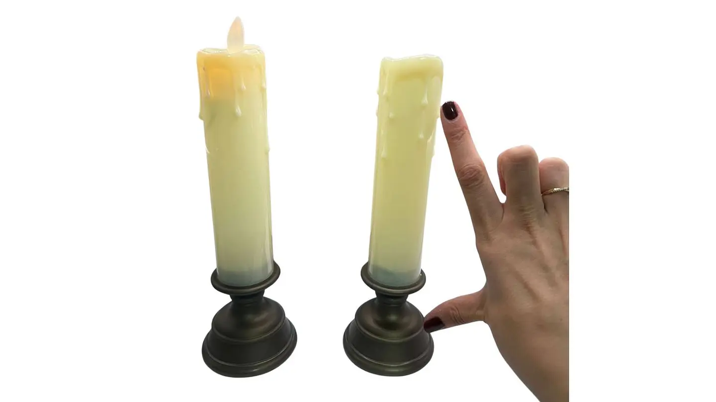 Set de Velas LED Tipo Cera Y Base Elegante Luz Cálida Hogar 2