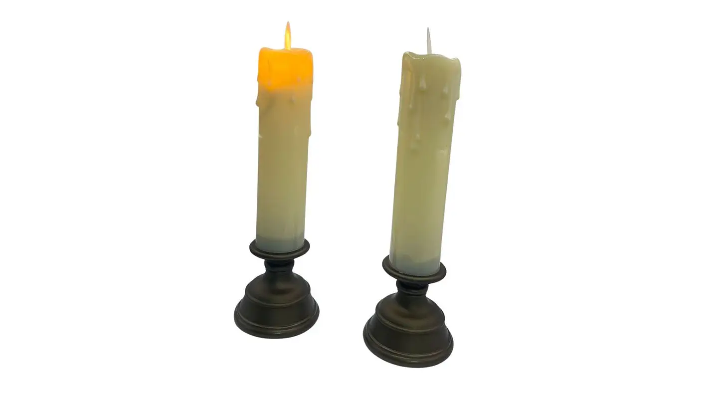 Set de Velas LED Tipo Cera Y Base Elegante Luz Cálida Hogar 6