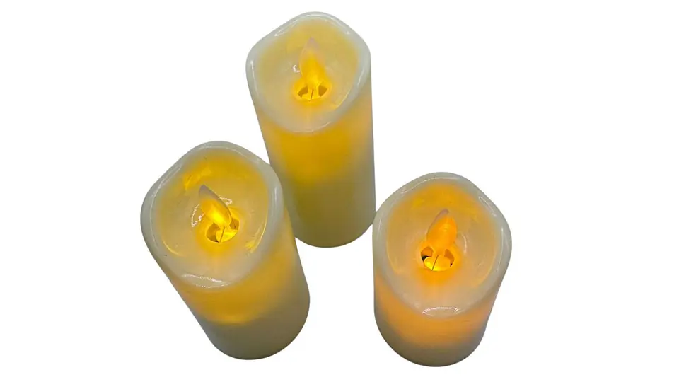 Set 3 Velas LED Diferentes Tamaños Decorativas Luz Cálida 2