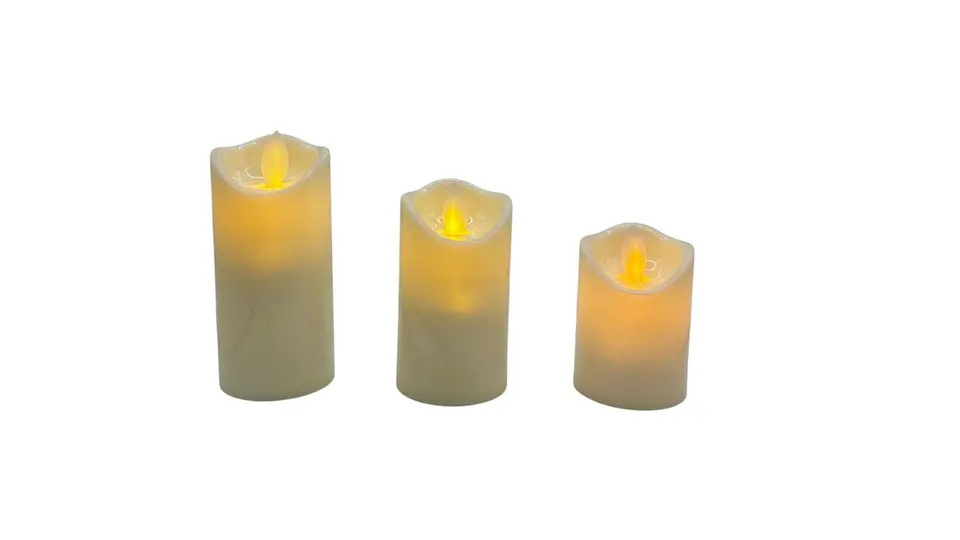 Set 3 Velas LED Diferentes Tamaños Decorativas Luz Cálida 4
