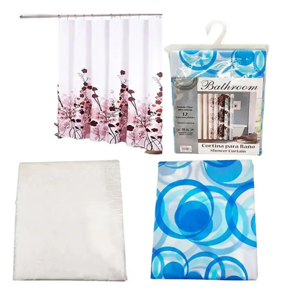 Cortinas Para Baño 180x180 Material Eva Resistente Al Agua  1