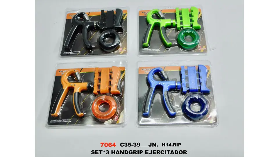 Set 3 Hand Grips Ejercitadores de Mano Colores Surtidos Pro 8
