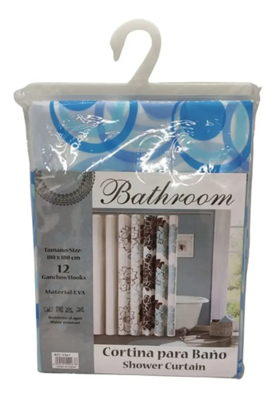 Cortinas Para Baño 180x180 Material Eva Resistente Al Agua  4