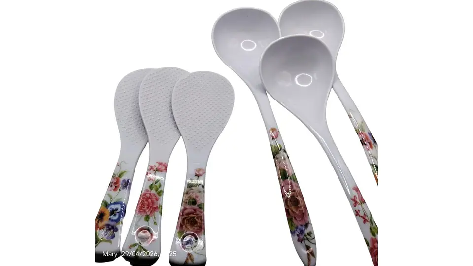 PACK Set de Cucharones y Paletas Arroceras con Diseño Floral 1