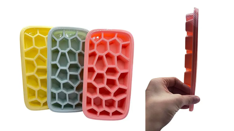 Molde de Hielo Plástico Cubos Diseño Moderno Colores Surtido 3