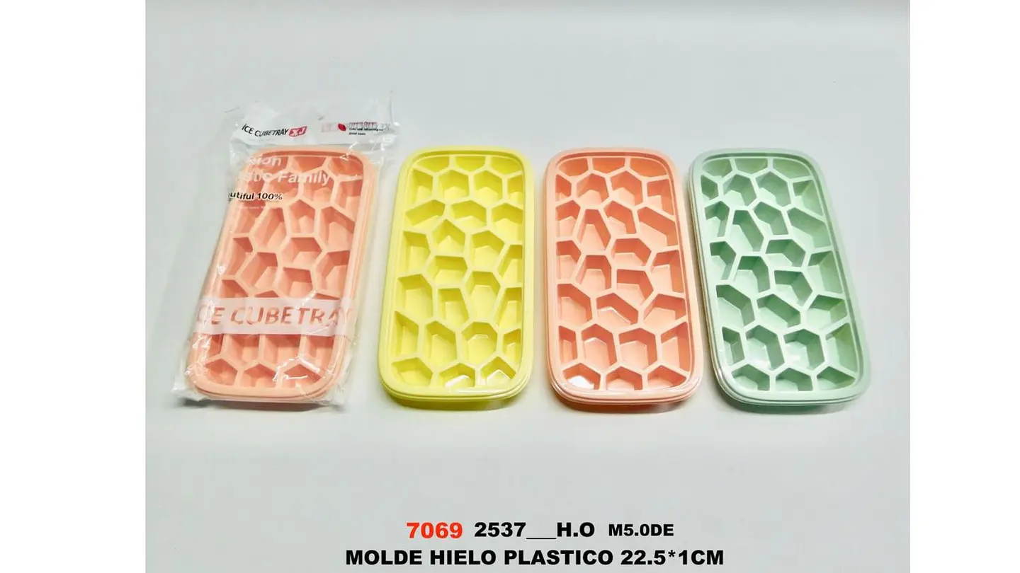 Molde de Hielo Plástico Cubos Diseño Moderno Colores Surtido 6