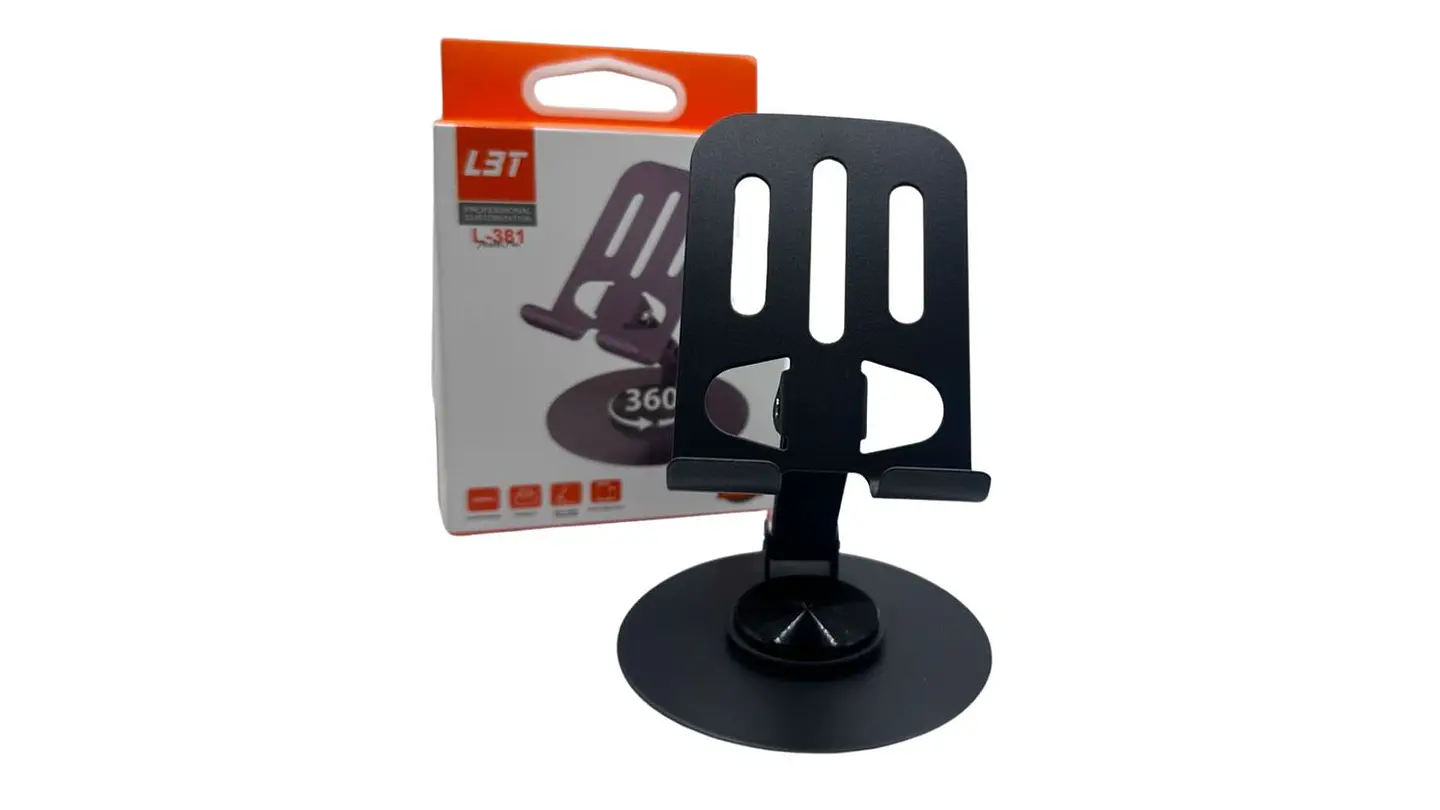 Soporte de Teléfono Metálico 360 Giratorio Ajustable Mesa 1