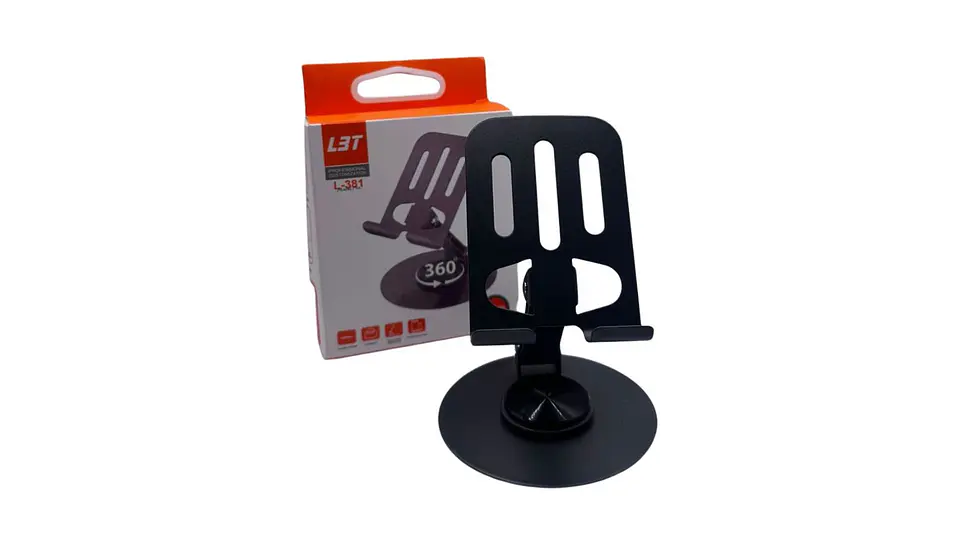 Soporte de Teléfono Metálico 360 Giratorio Ajustable Mesa 4