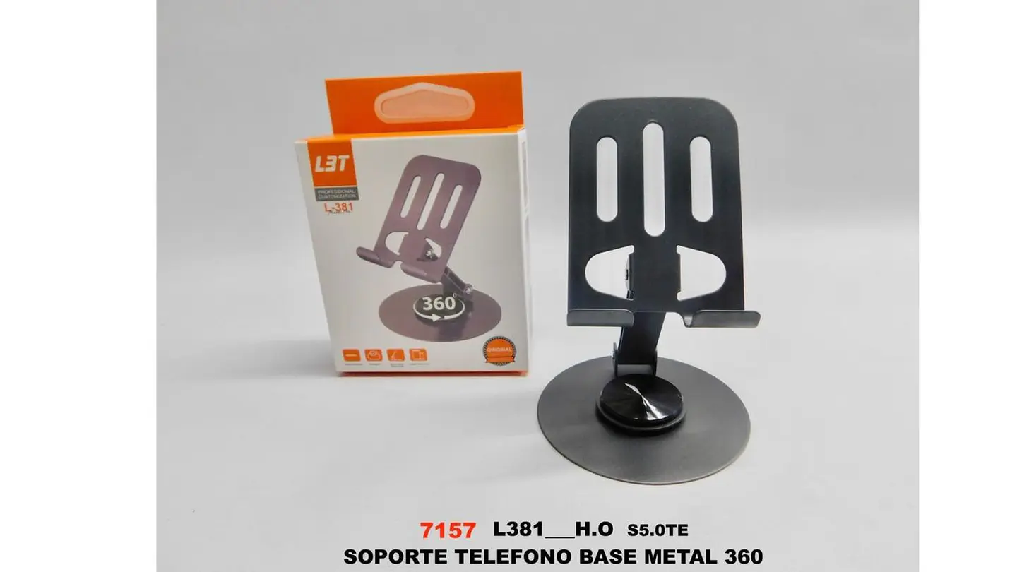 Soporte de Teléfono Metálico 360 Giratorio Ajustable Mesa 6