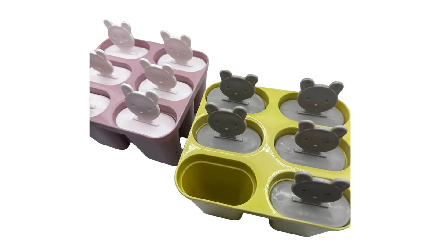 Molde Helado x6 con Tapa de Osito Diseño Divertido Infantil 3