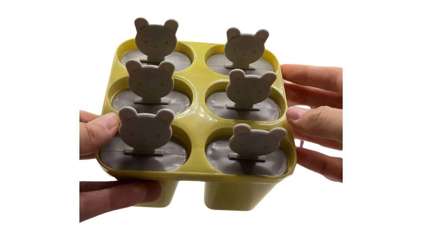 Molde Helado x6 con Tapa de Osito Diseño Divertido Infantil 4