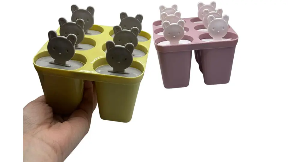 Molde Helado x6 con Tapa de Osito Diseño Divertido Infantil 5