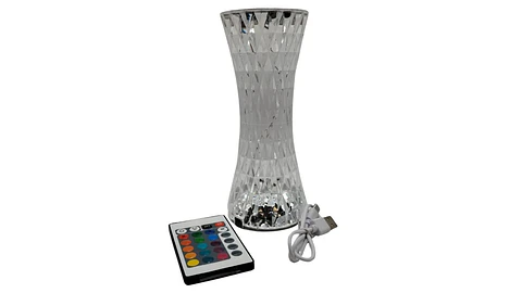 Lámpara LED Tipo Cristal Reloj De Arena  Control Remoto Recargable USB