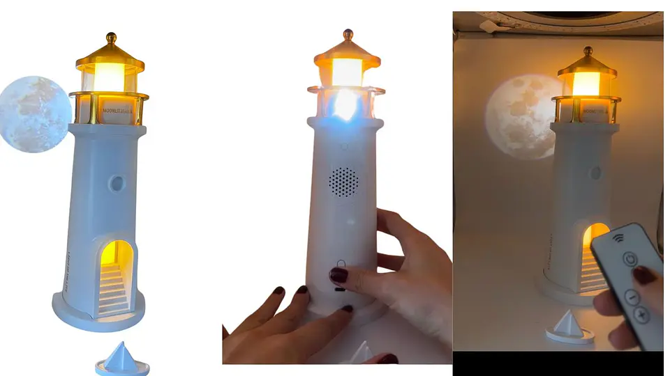 Lámpara Faro Proyector Luna Parlante LED Recargable USB 2