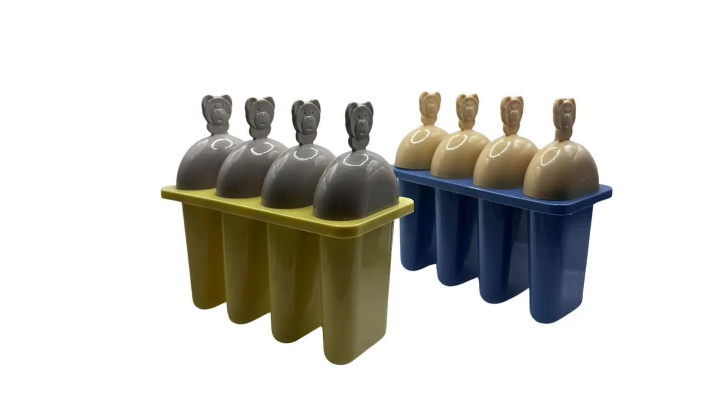Set Moldes Helado Infantil X4 Diseño Osito En Plástico 1