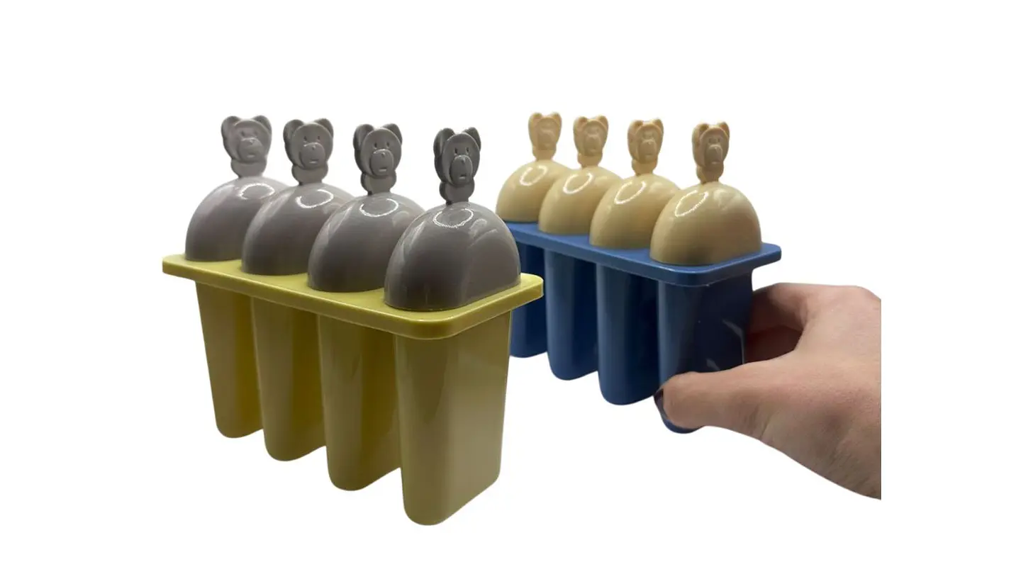 Set Moldes Helado Infantil X4 Diseño Osito En Plástico 2