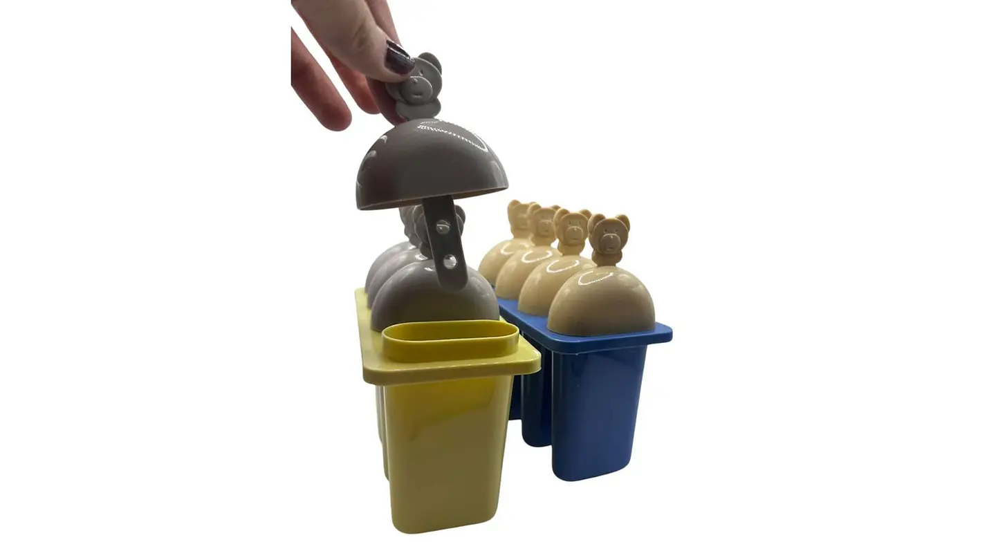 Set Moldes Helado Infantil X4 Diseño Osito En Plástico 3