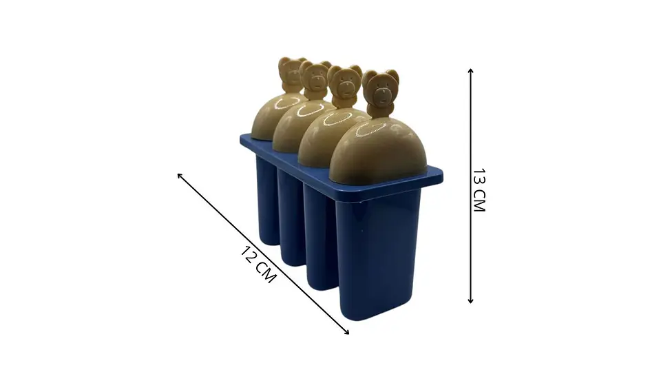 Set Moldes Helado Infantil X4 Diseño Osito En Plástico 5