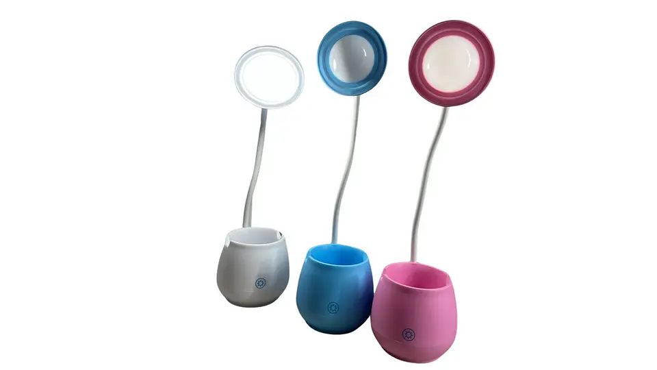 Lámpara LED USB Flexible Con Portalápices Escritorio 1