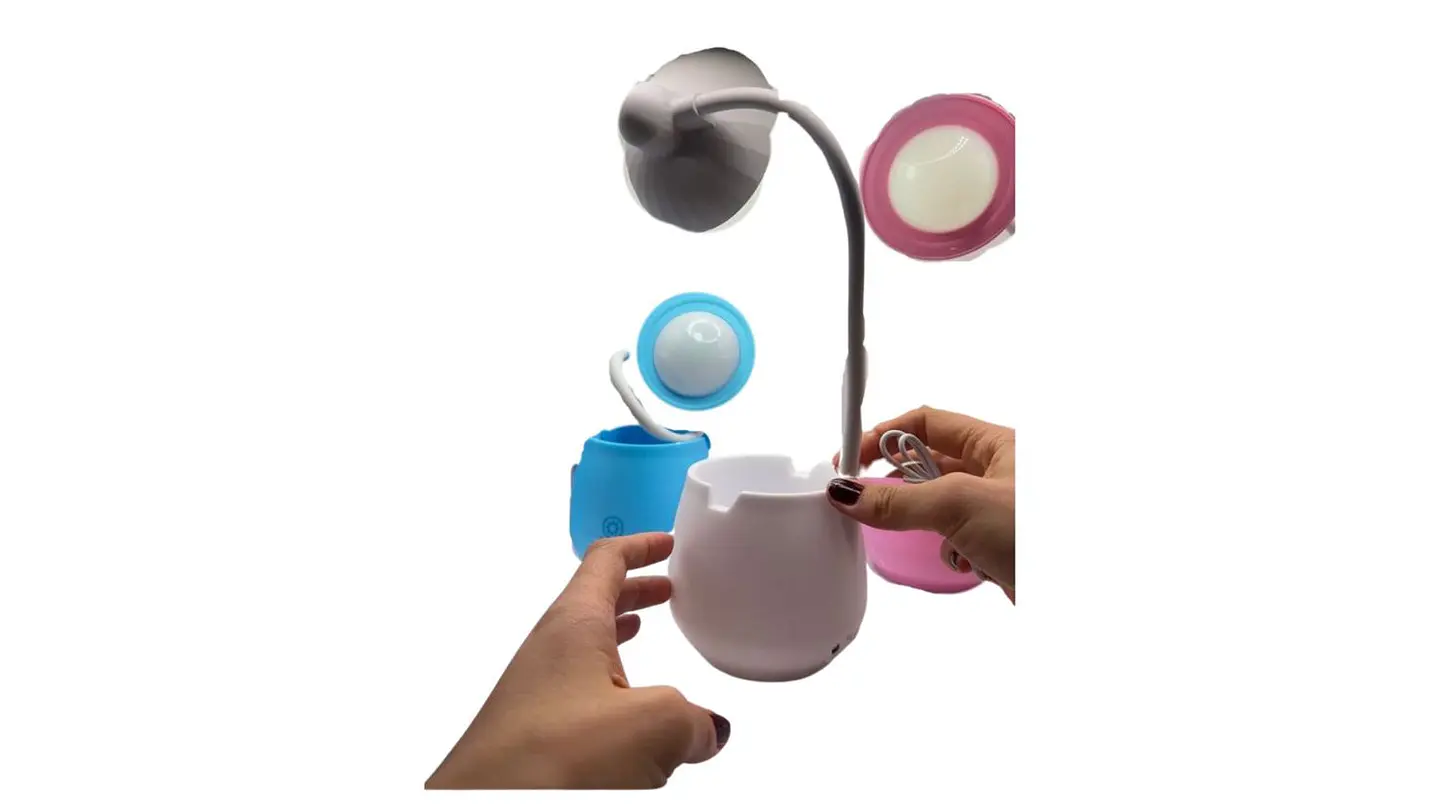 Lámpara LED USB Flexible Con Portalápices Escritorio 2
