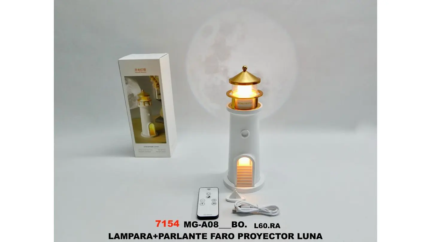 Lámpara Faro Proyector Luna Parlante LED Recargable USB 8