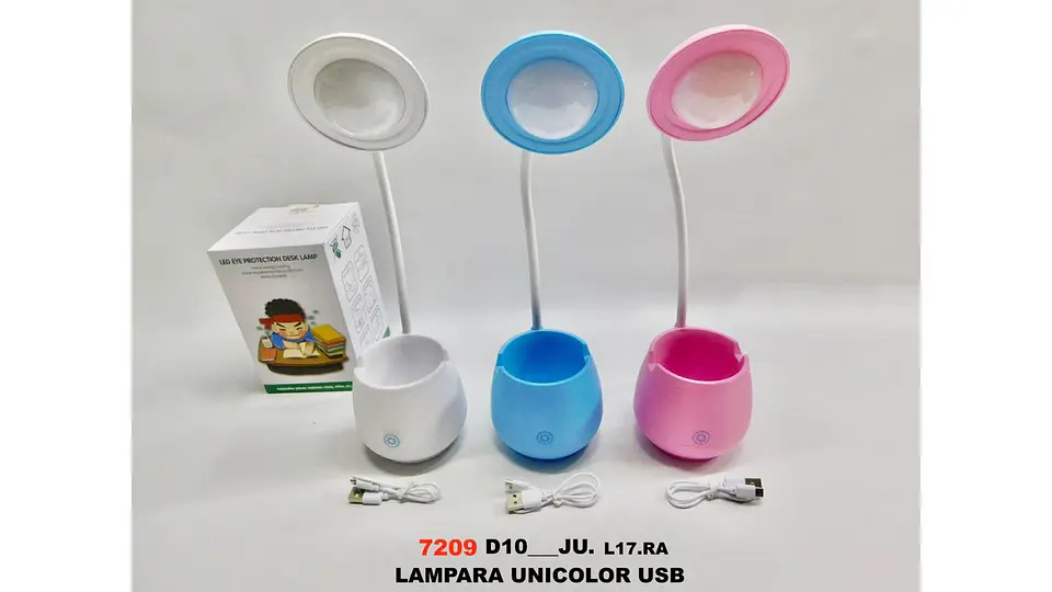 Lámpara LED USB Flexible Con Portalápices Escritorio 8