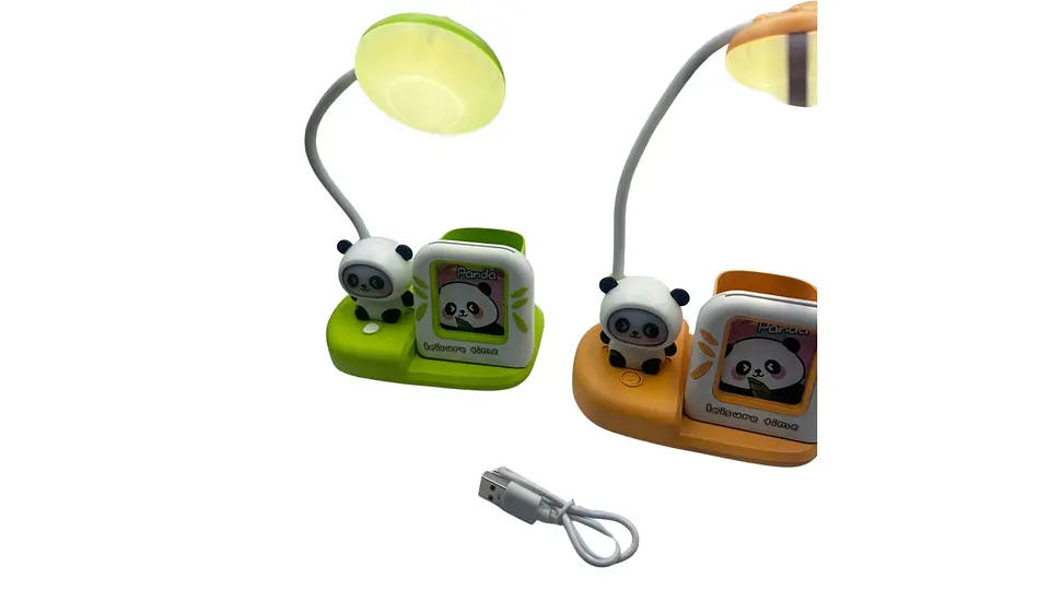 Lámpara Panda USB Con Portarretrato Y Portalápices LED 3
