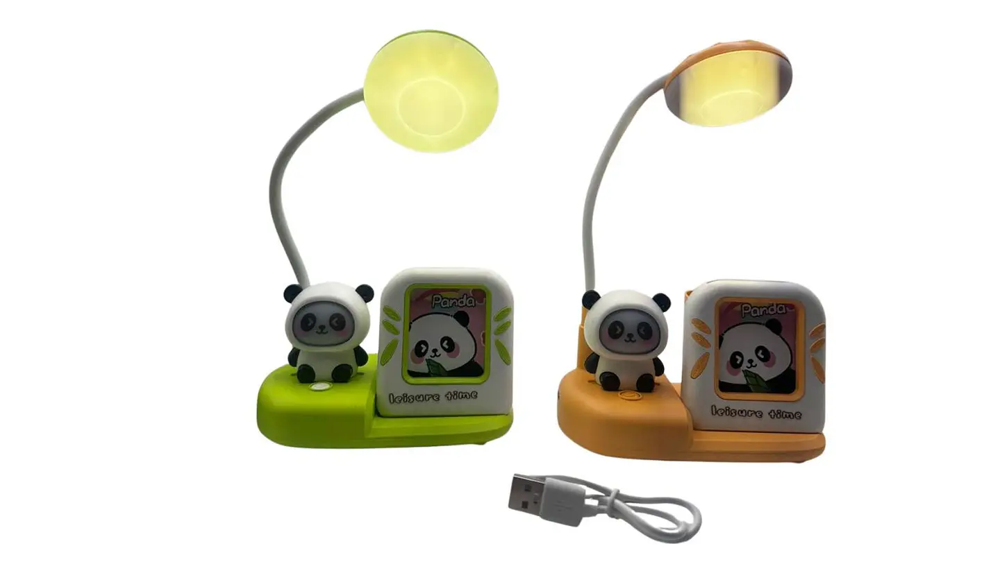 Lámpara Panda USB Con Portarretrato Y Portalápices LED 4