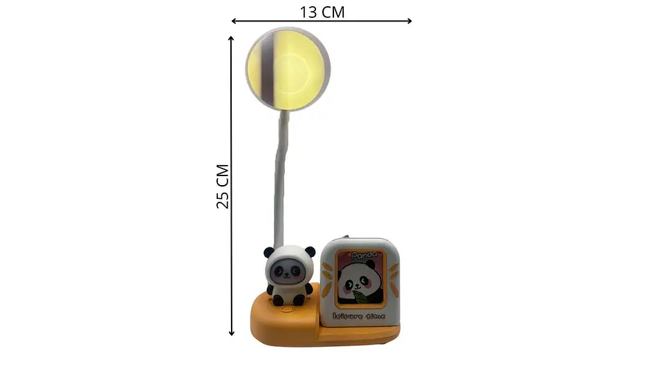 Lámpara Panda USB Con Portarretrato Y Portalápices LED 7