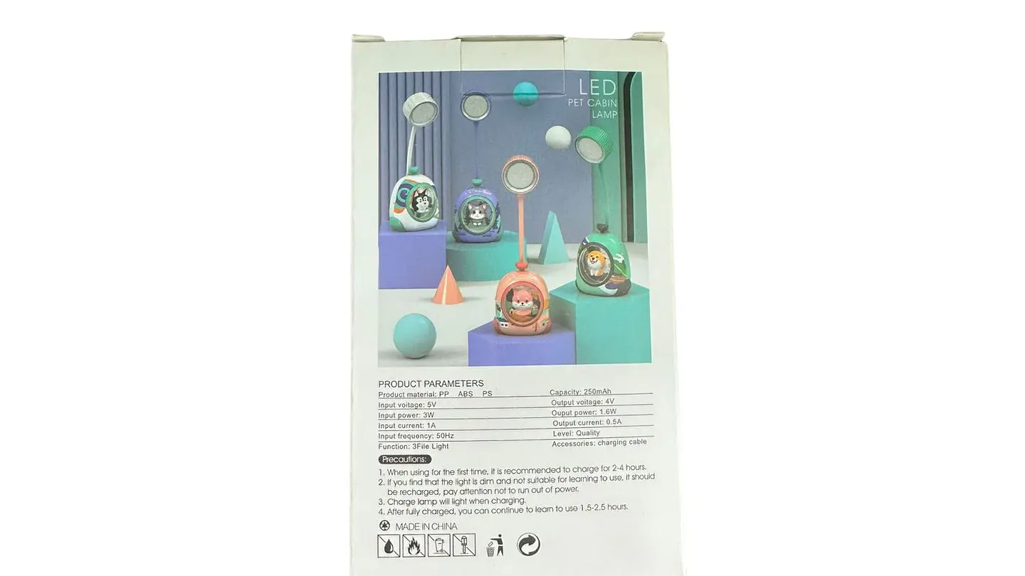 Lámpara Mascota USB Ajustable LED Infantil Recargable 3