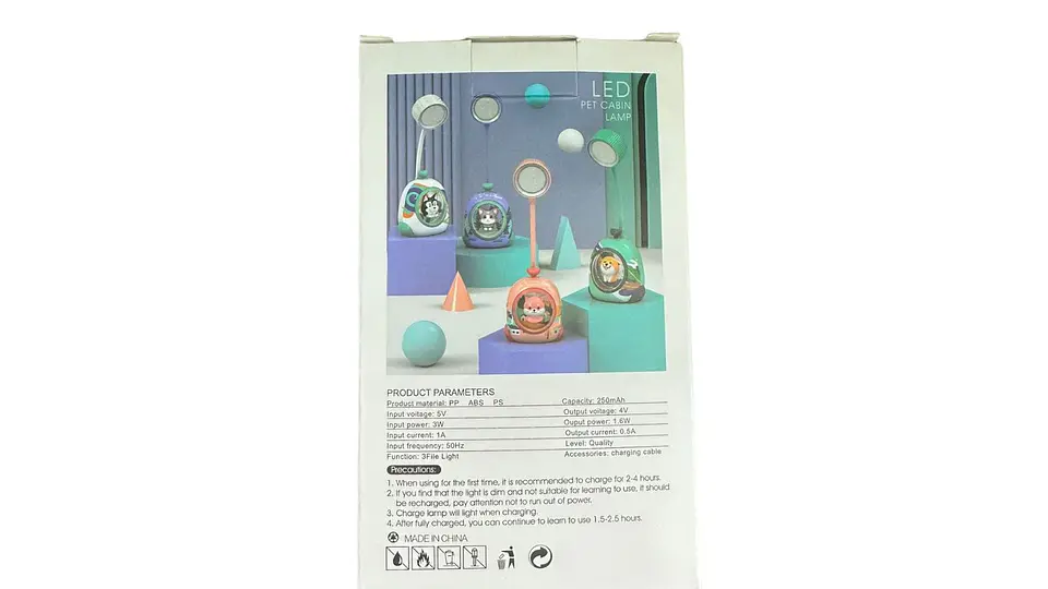 Lámpara Mascota USB Ajustable LED Infantil Recargable 3
