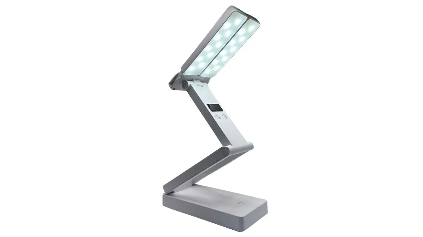 Lámpara LED Estudio Plegable Con Hora Digital USB 1