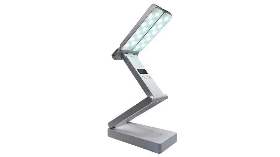 Lámpara LED Estudio Plegable Con Hora Digital USB 1