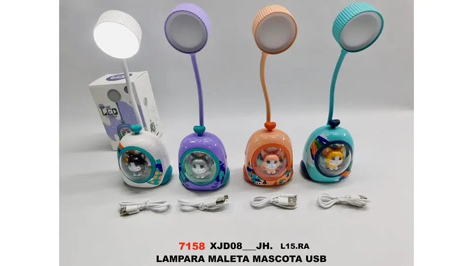 Lámpara Mascota USB Ajustable LED Infantil Recargable 7
