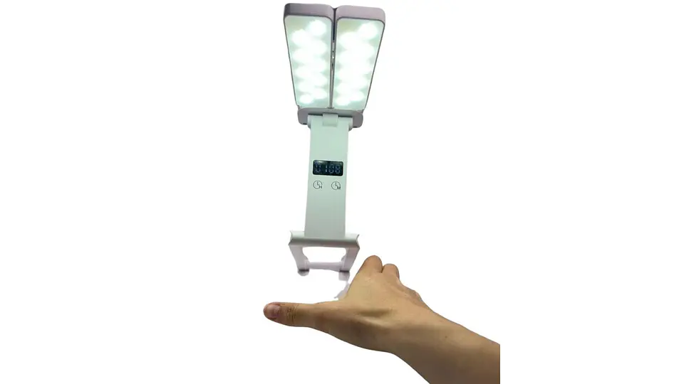 Lámpara LED Estudio Plegable Con Hora Digital USB 3