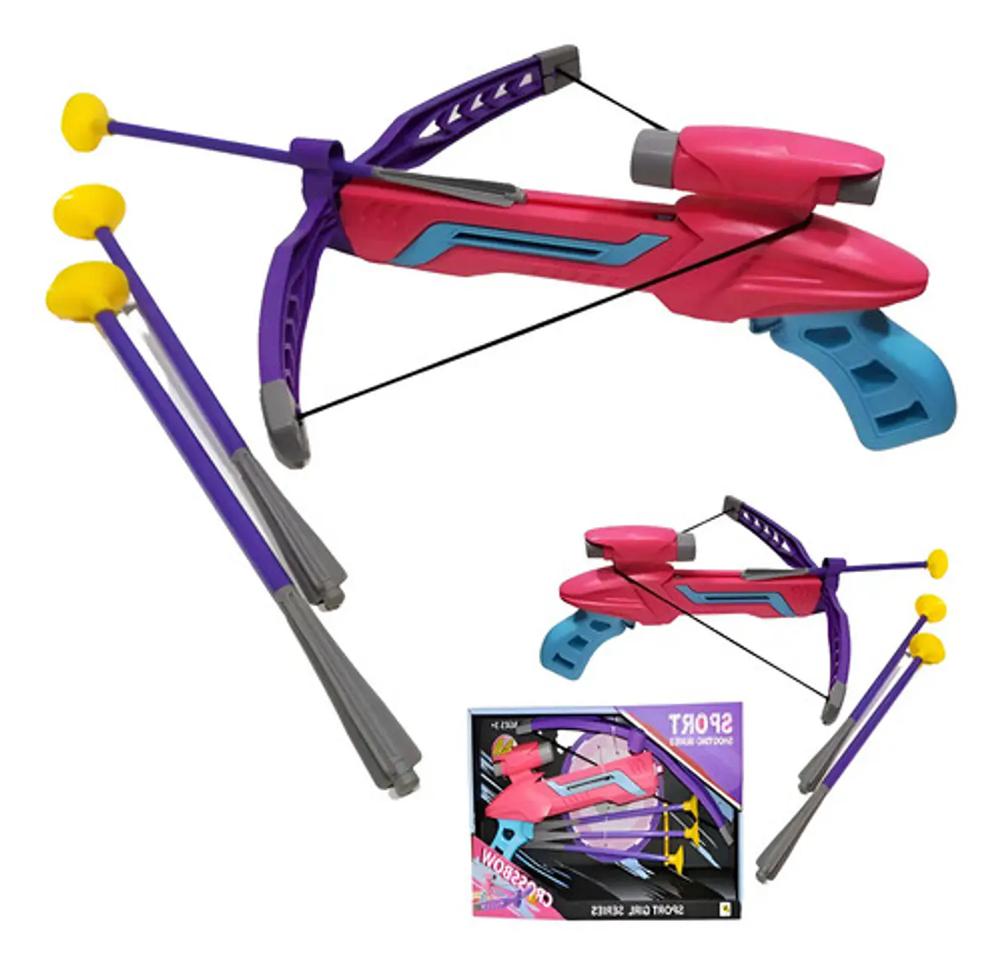 Pistola Lanzador Arco Juguete Flechas Tablero Tiro Al Blanco 1