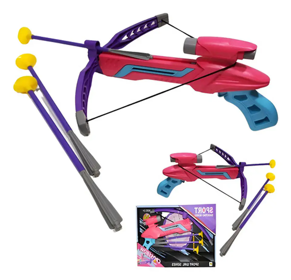 Pistola Lanzador Arco Juguete Flechas Tablero Tiro Al Blanco 1