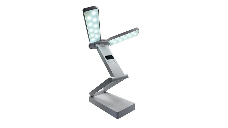 Lámpara LED Estudio Plegable Con Hora Digital USB 5
