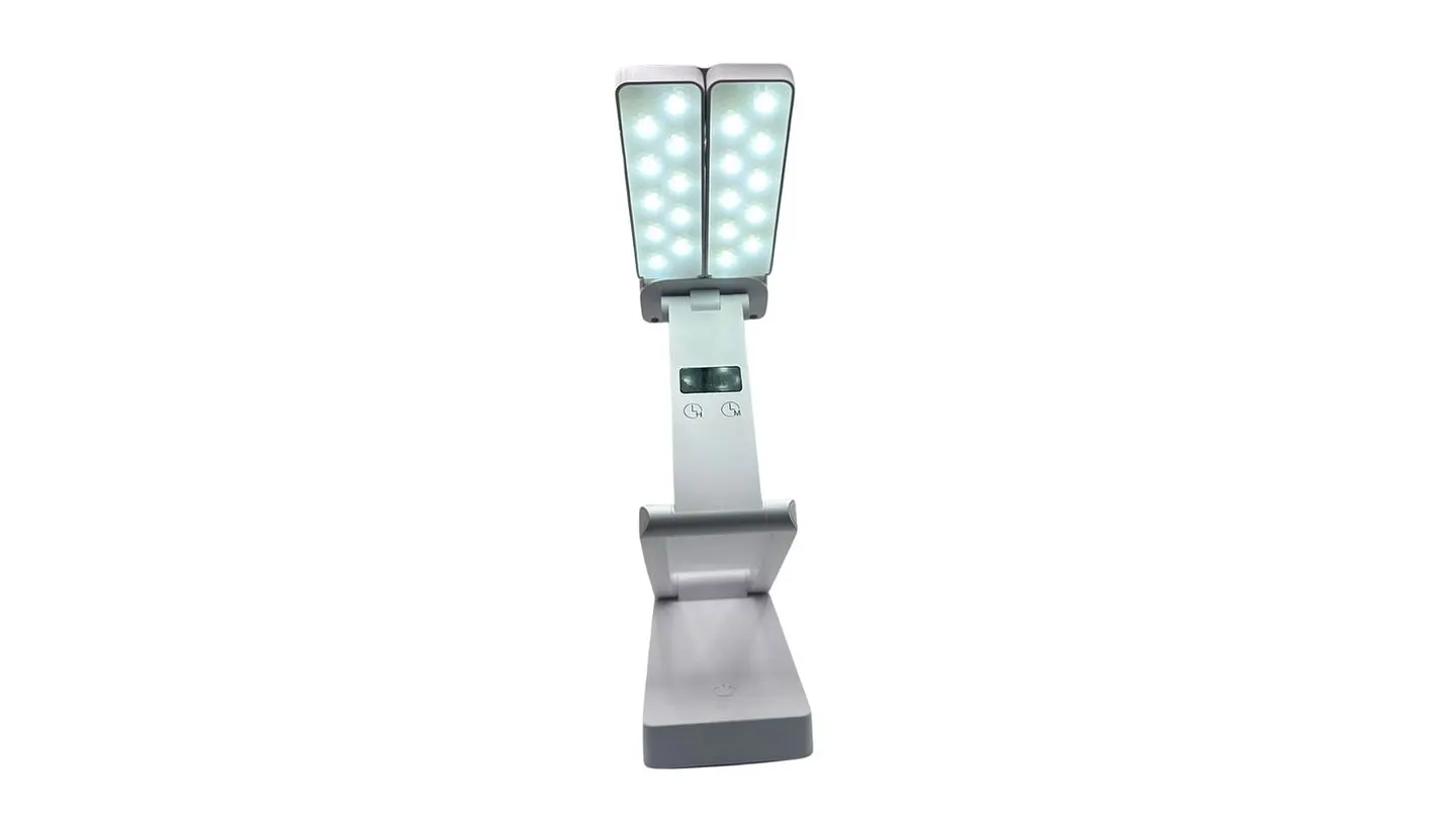 Lámpara LED Estudio Plegable Con Hora Digital USB 6