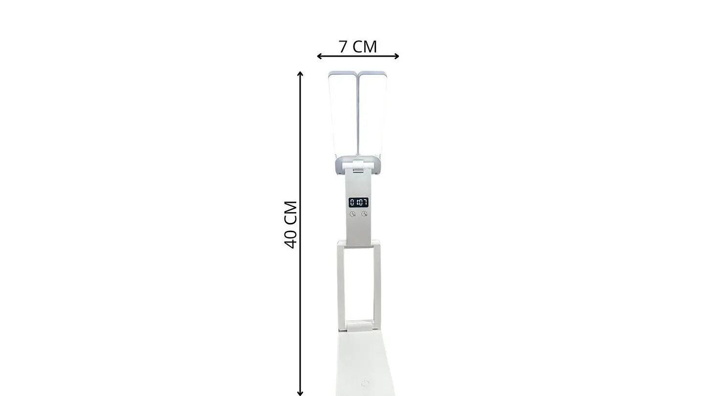 Lámpara LED Estudio Plegable Con Hora Digital USB 7
