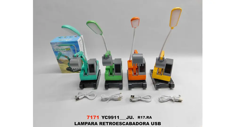 Lámpara LED Retroexcavadora USB Ajustable Infantil 8