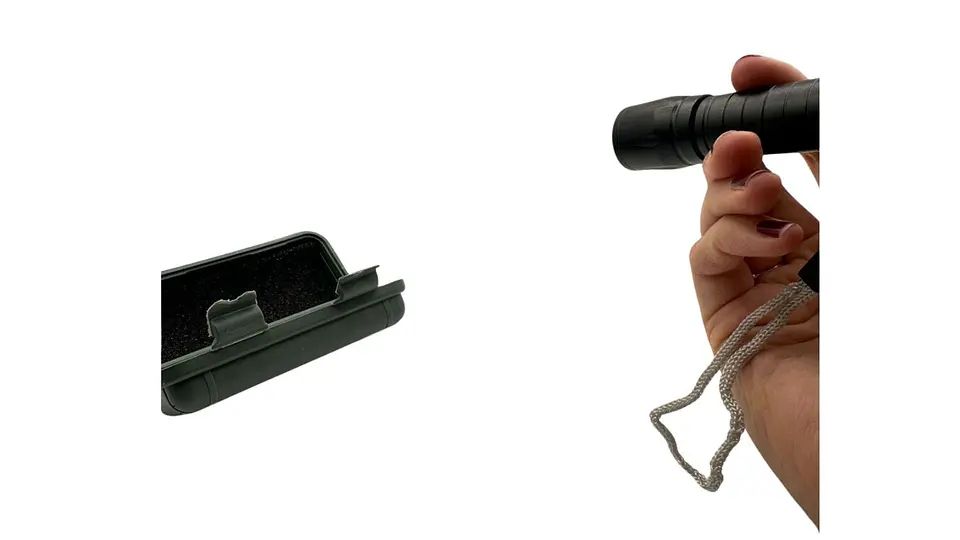 Linterna LED Recargable Con Estuche Verde Portátil 2