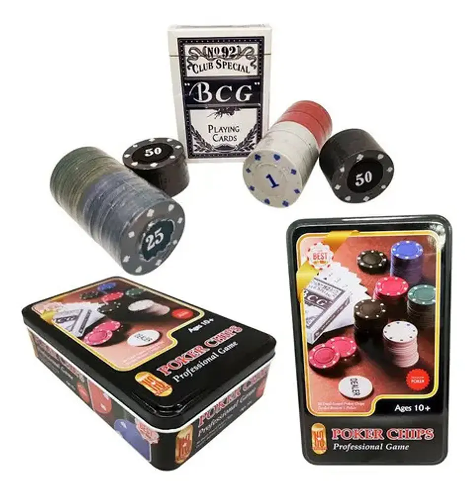 80 Fichas Cartas Poker Chips Profesional Casino Dual  1