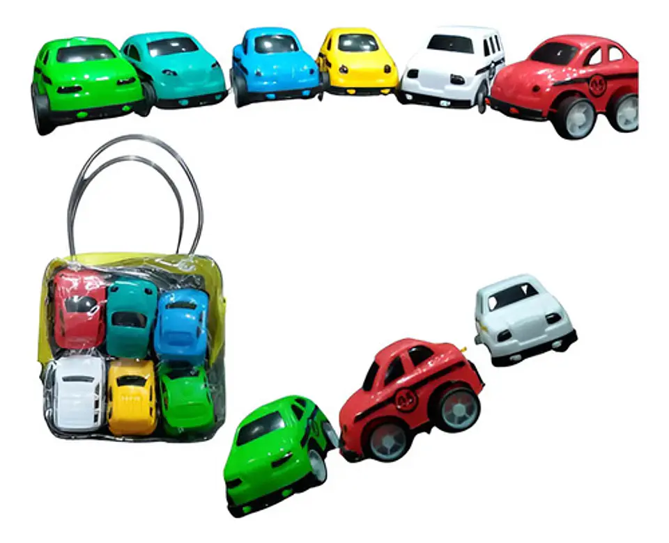 Colección De Carros De Impulso X6 Didácticos Regalo Niños  1